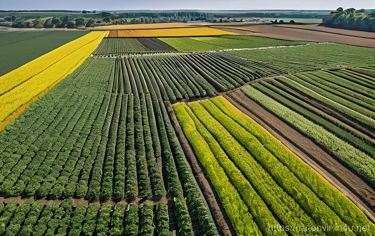 지속 가능한 농업과 식량 생산 - **Prompt 1: The Embrace of Healthy Soil and Biodiversity**
    "A wide-angle, sun-drenched pastoral ...