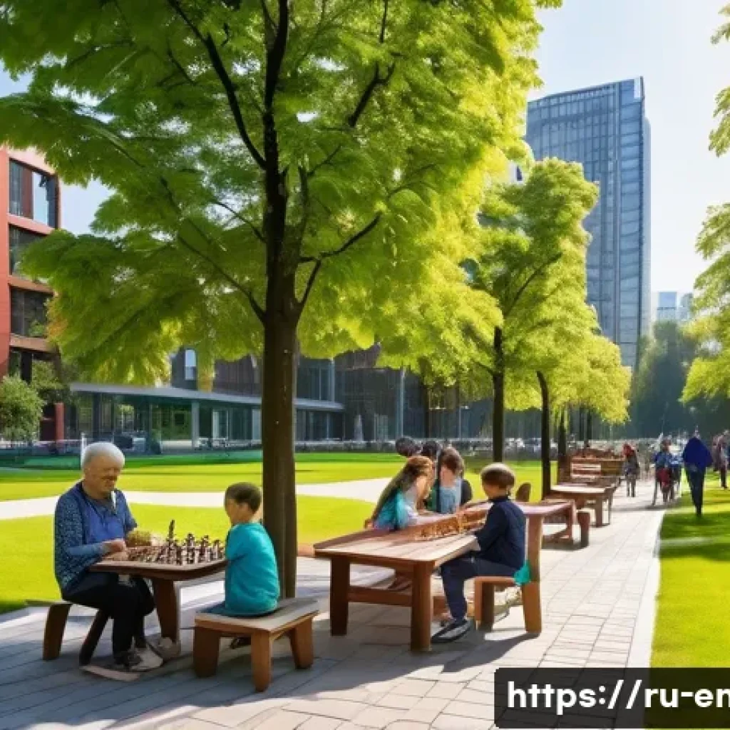 도시 환경 문제와 해결책 - **Urban Green Oasis: A Glimpse of Serenity in the City**
A vibrant, sunlit city park in a modern...