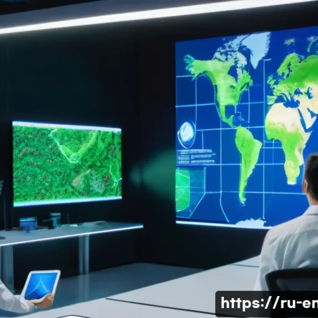 환경 연구 동향 - **Prompt:** A diverse group of young scientists and environmentalists, all dressed in clean, modern ...