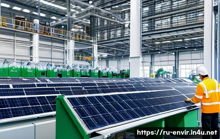 기후 변화 대응 정책 - A modern industrial factory in Russia featuring advanced eco-friendly technology, with large solar p...