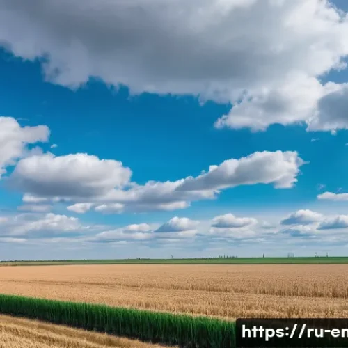 Home 31 기후 변화와 글로벌 경제 - A modern Russian wheat farm in Central Russia during early spring, showing farmers in light jackets ...