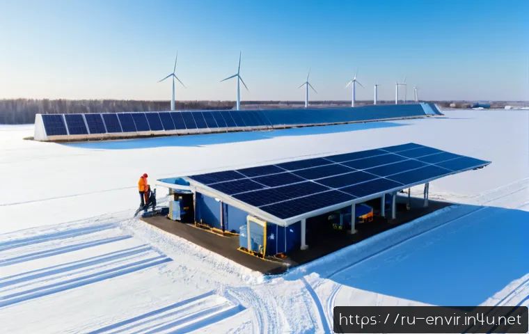 Home 17 환경 문제 해결을 위한 기술 발전 - Photorealistic wide-angle scene of a modern renewable-energy research center on the outskirts of a R...